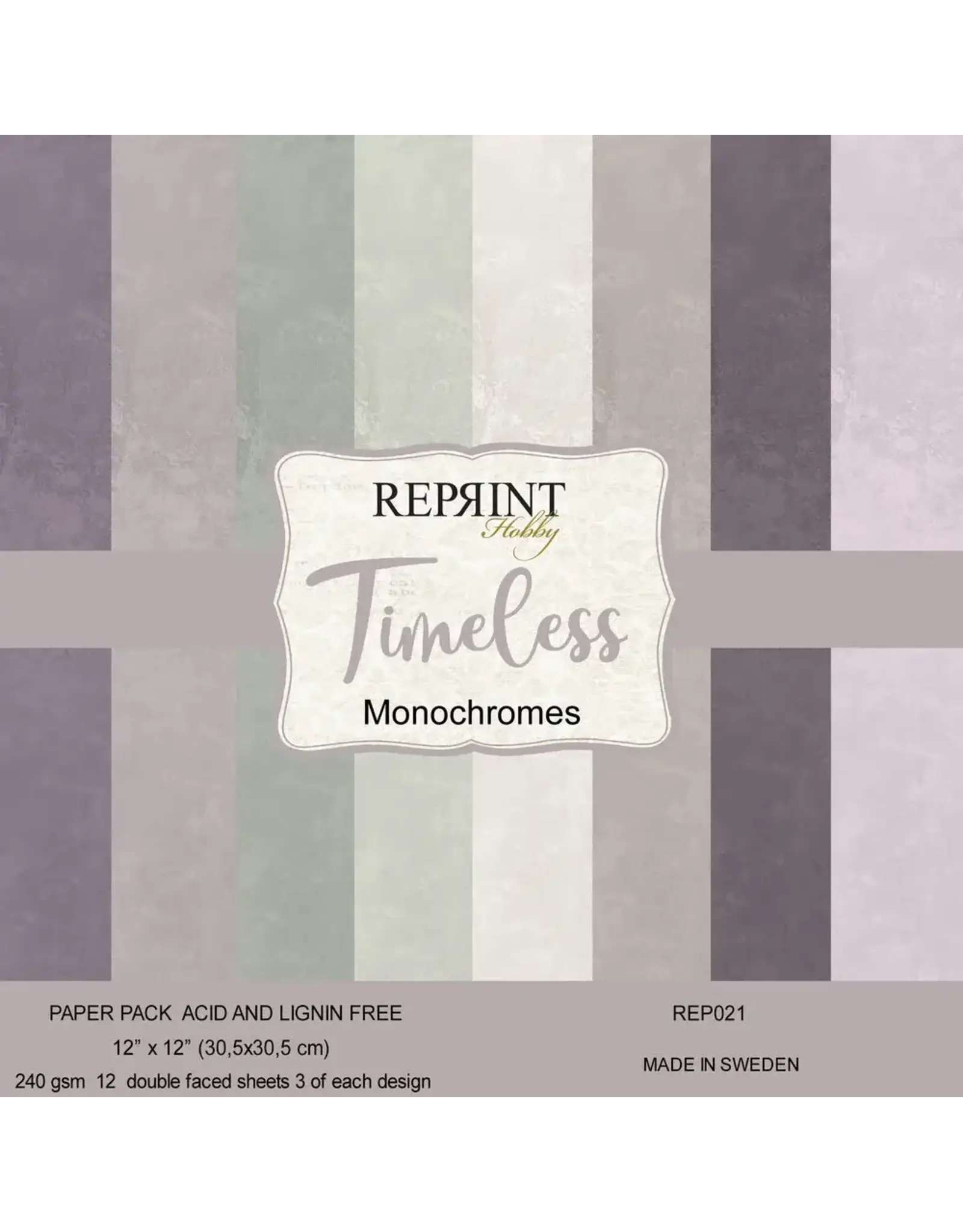 REPRINT REPRINT TIMELESS MONOCHROMES 12x12 CARDSTOCK PACK