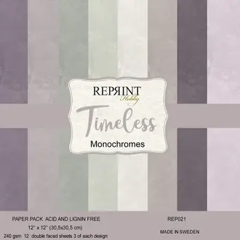 REPRINT REPRINT TIMELESS MONOCHROMES 12x12 CARDSTOCK PACK