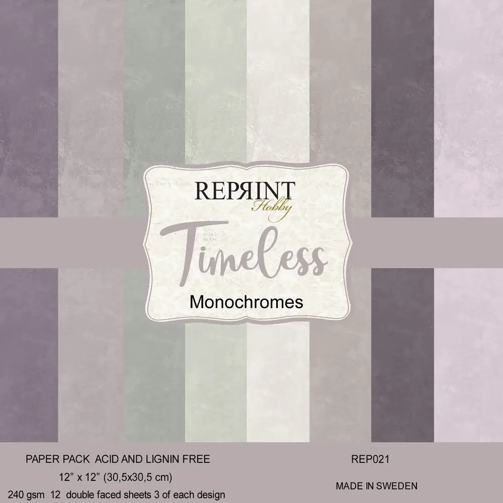 REPRINT REPRINT TIMELESS MONOCHROMES 12x12 CARDSTOCK PACK