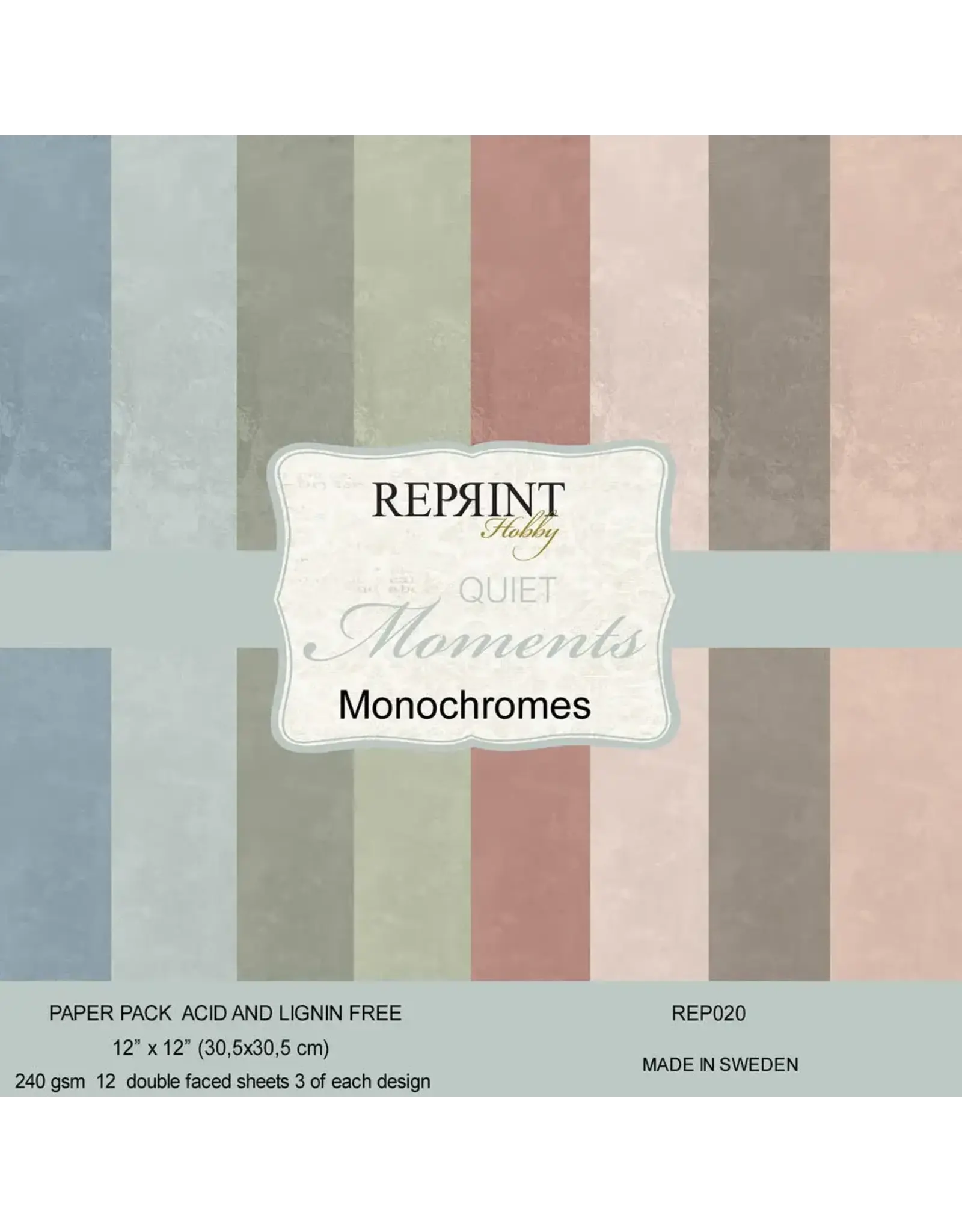 REPRINT REPRINT QUIET MOMENTS MONOCHROMES 12x12 CARDSTOCK PACK