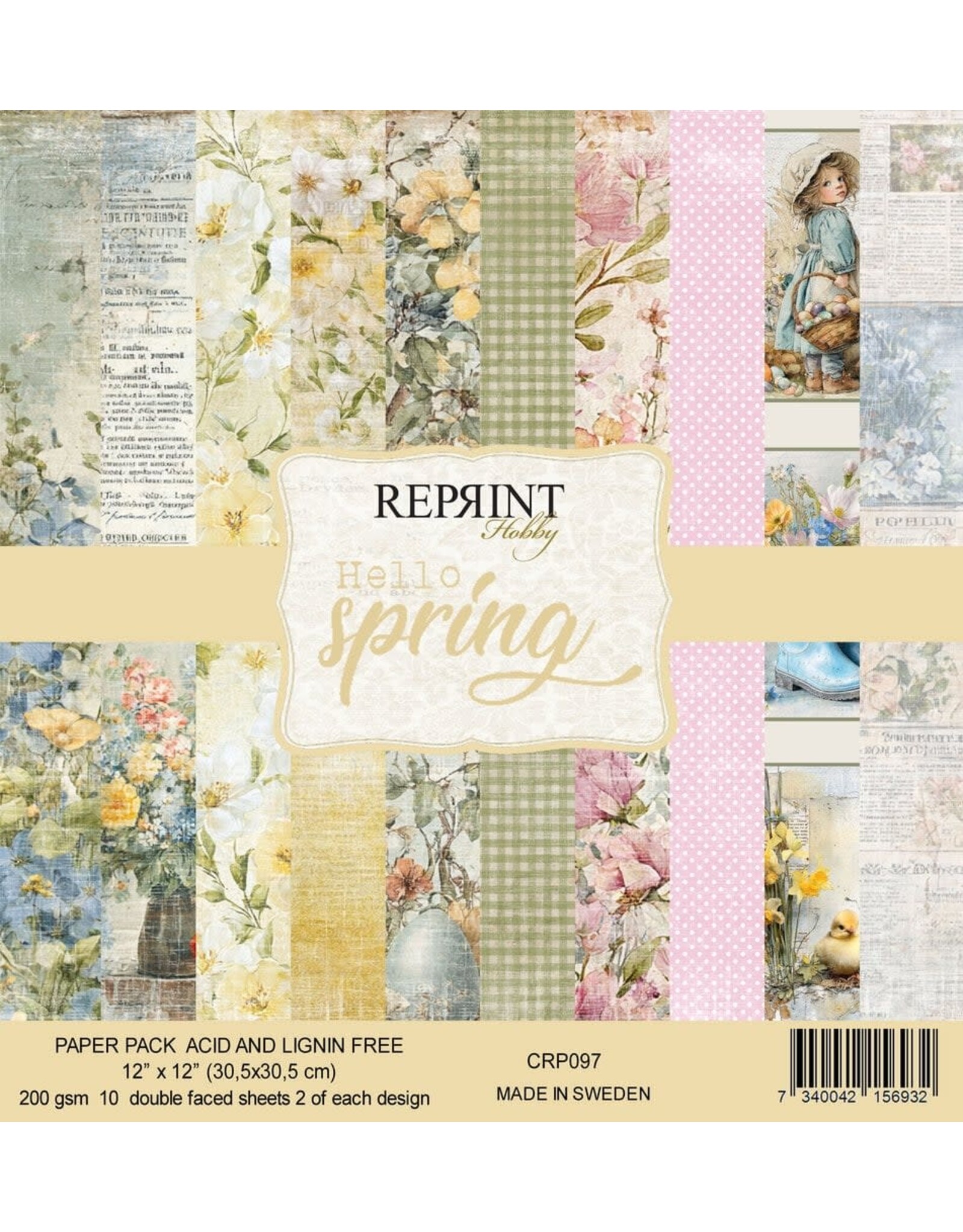 REPRINT REPRINT HELLO SPRING 12x12 PAPER PACK
