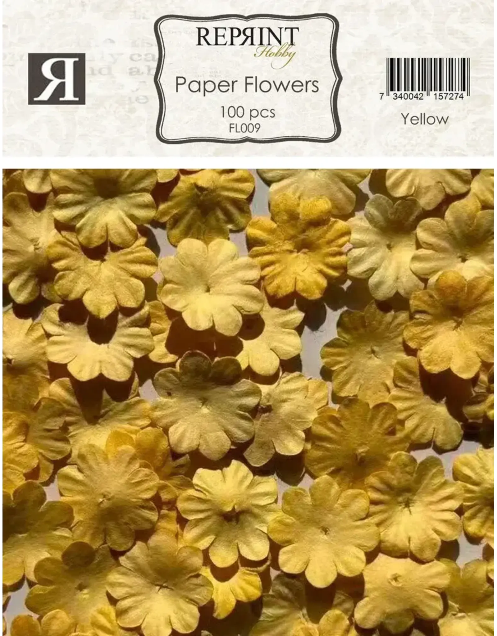 REPRINT REPRINT YELLOW PAPER FLOWERS 100/PK
