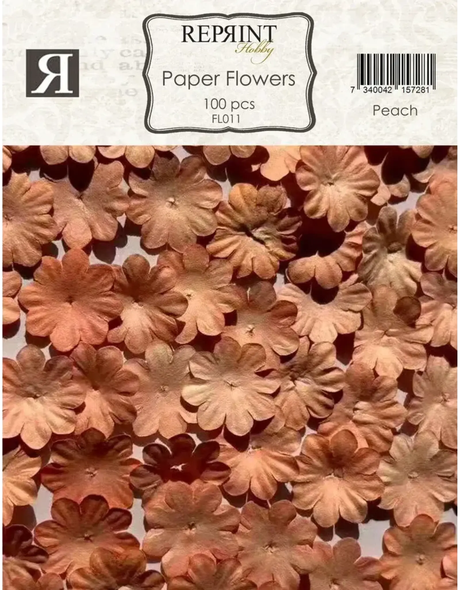 REPRINT REPRINT PEACH PAPER FLOWERS 100/PK