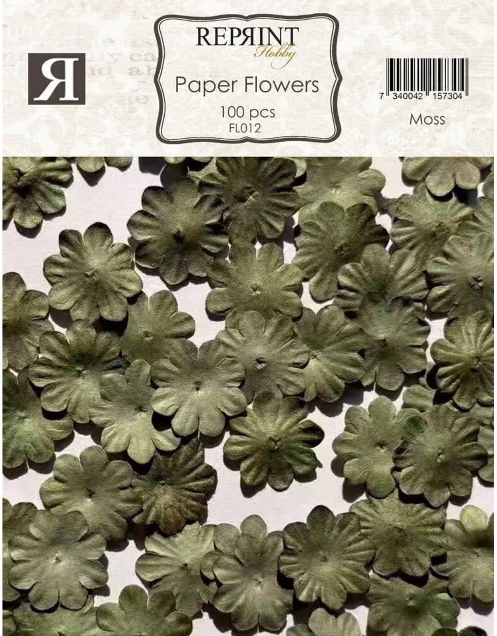 REPRINT REPRINT MOSS PAPER FLOWERS 100/PK