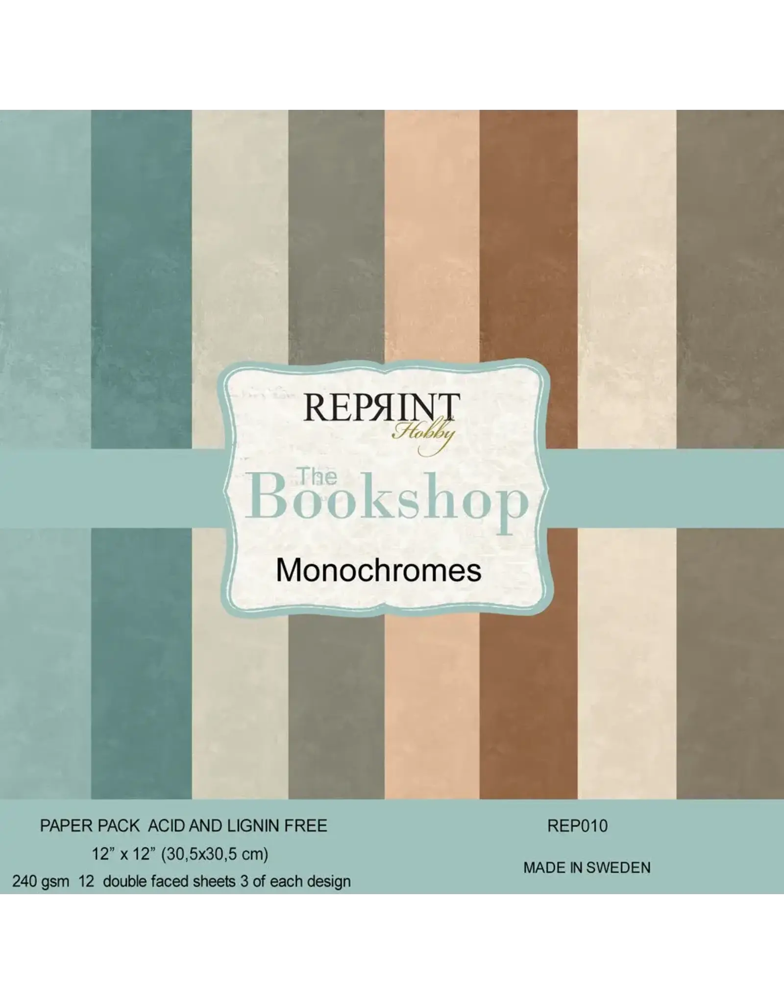 REPRINT REPRINT THE BOOKSHOP MONOCHROMES 12x12 CARDSTOCK PACK