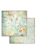 STAMPERIA STAMPERIA DAISY ART BUTTERFLY AND DAISY 12x12 CARDSTOCK