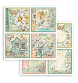STAMPERIA STAMPERIA DAISY ART 4 CARDS 12x12 CARDSTOCK