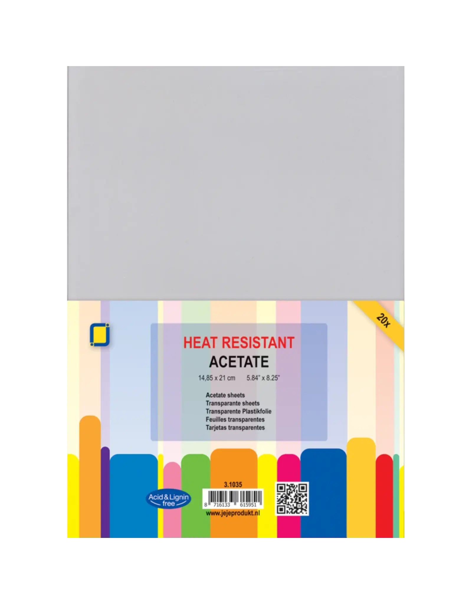 JEJE PRODUKT JEJE PRODUKT HEAT RESISTANT A5 ACETATE SHEETS 20/PK