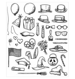 STAMPERS ANONYMOUS STAMPERS ANONYMOUS TIM HOLTZ CRAZY THINGS 7x8.5 CLING STAMP SET