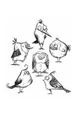 STAMPERS ANONYMOUS STAMPERS ANONYMOUS TIM HOLTZ BIRD CRAZY CLING STAMP SET