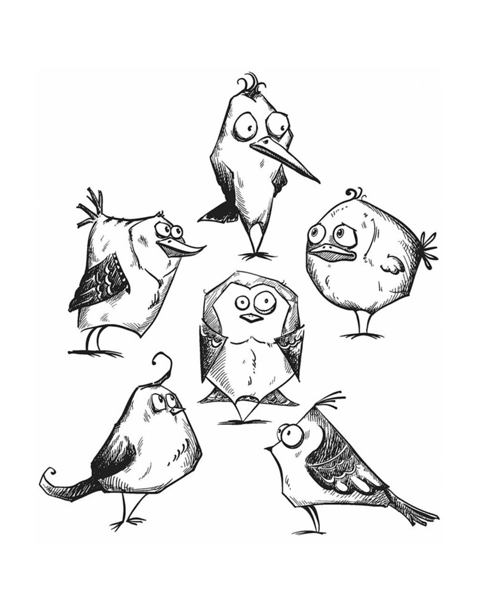 STAMPERS ANONYMOUS STAMPERS ANONYMOUS TIM HOLTZ BIRD CRAZY CLING STAMP SET