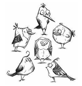 STAMPERS ANONYMOUS STAMPERS ANONYMOUS TIM HOLTZ BIRD CRAZY CLING STAMP SET