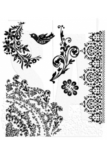 STAMPERS ANONYMOUS STAMPERS ANONYMOUS TIM HOLTZ FLORAL TATTOO CLING STAMP SET
