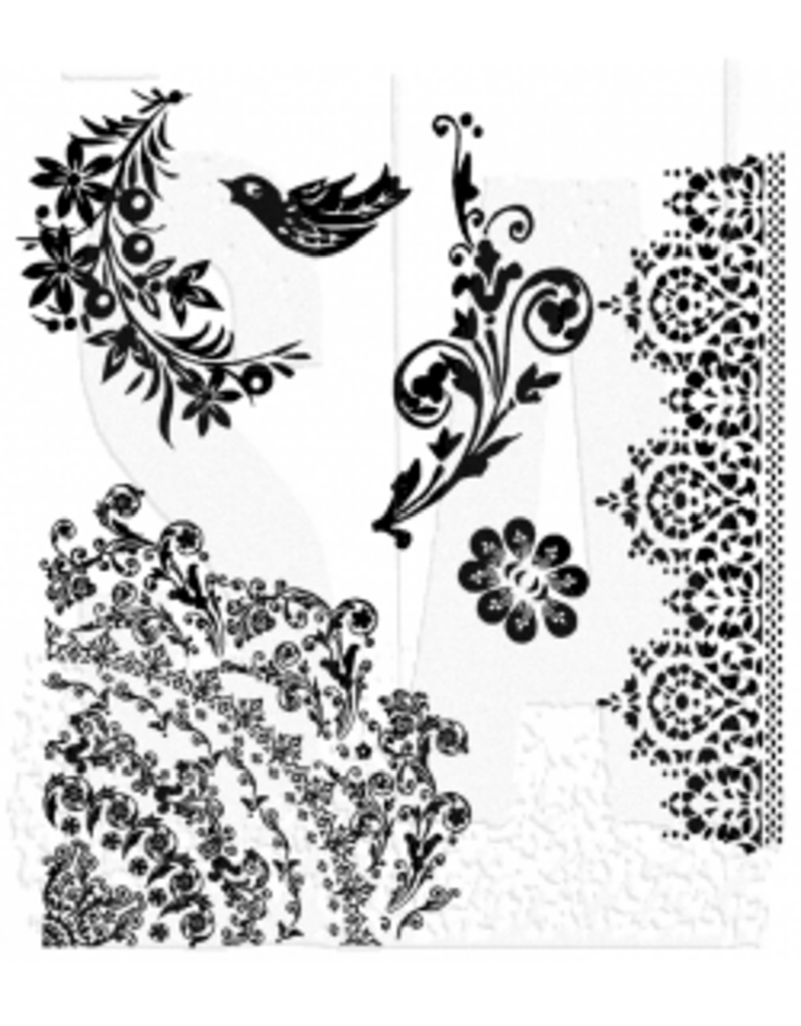STAMPERS ANONYMOUS STAMPERS ANONYMOUS TIM HOLTZ FLORAL TATTOO CLING STAMP SET