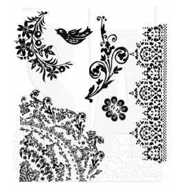 STAMPERS ANONYMOUS STAMPERS ANONYMOUS TIM HOLTZ FLORAL TATTOO CLING STAMP SET