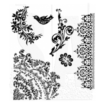 STAMPERS ANONYMOUS STAMPERS ANONYMOUS TIM HOLTZ FLORAL TATTOO CLING STAMP SET
