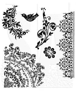 STAMPERS ANONYMOUS STAMPERS ANONYMOUS TIM HOLTZ FLORAL TATTOO CLING STAMP SET