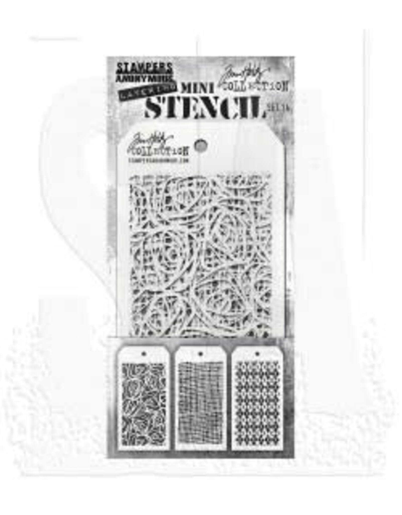 STAMPERS ANONYMOUS STAMPERS ANONYMOUS TIM HOLTZ MINI LAYERING STENCIL SET 14 3/PK