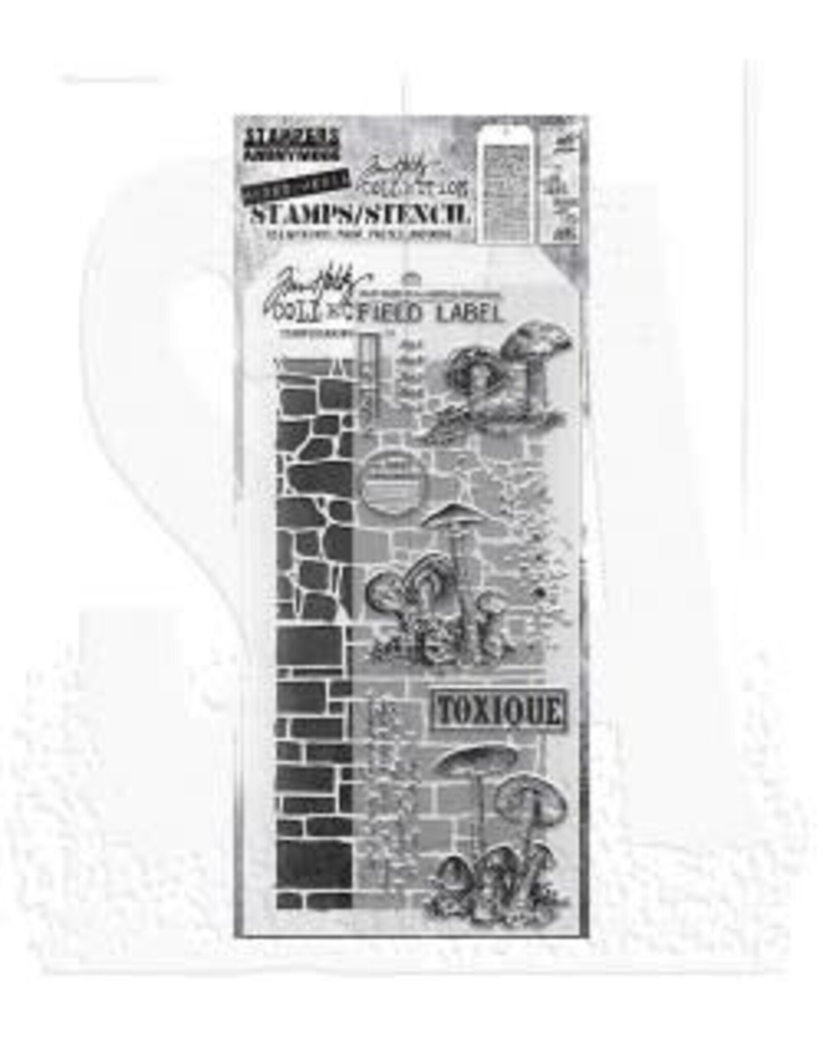 STAMPERS ANONYMOUS STAMPERS ANONYMOUS TIM HOLTZ TINY TOADSTOOLS MIXED MEDIA CLEAR STAMP SET & STENCIL