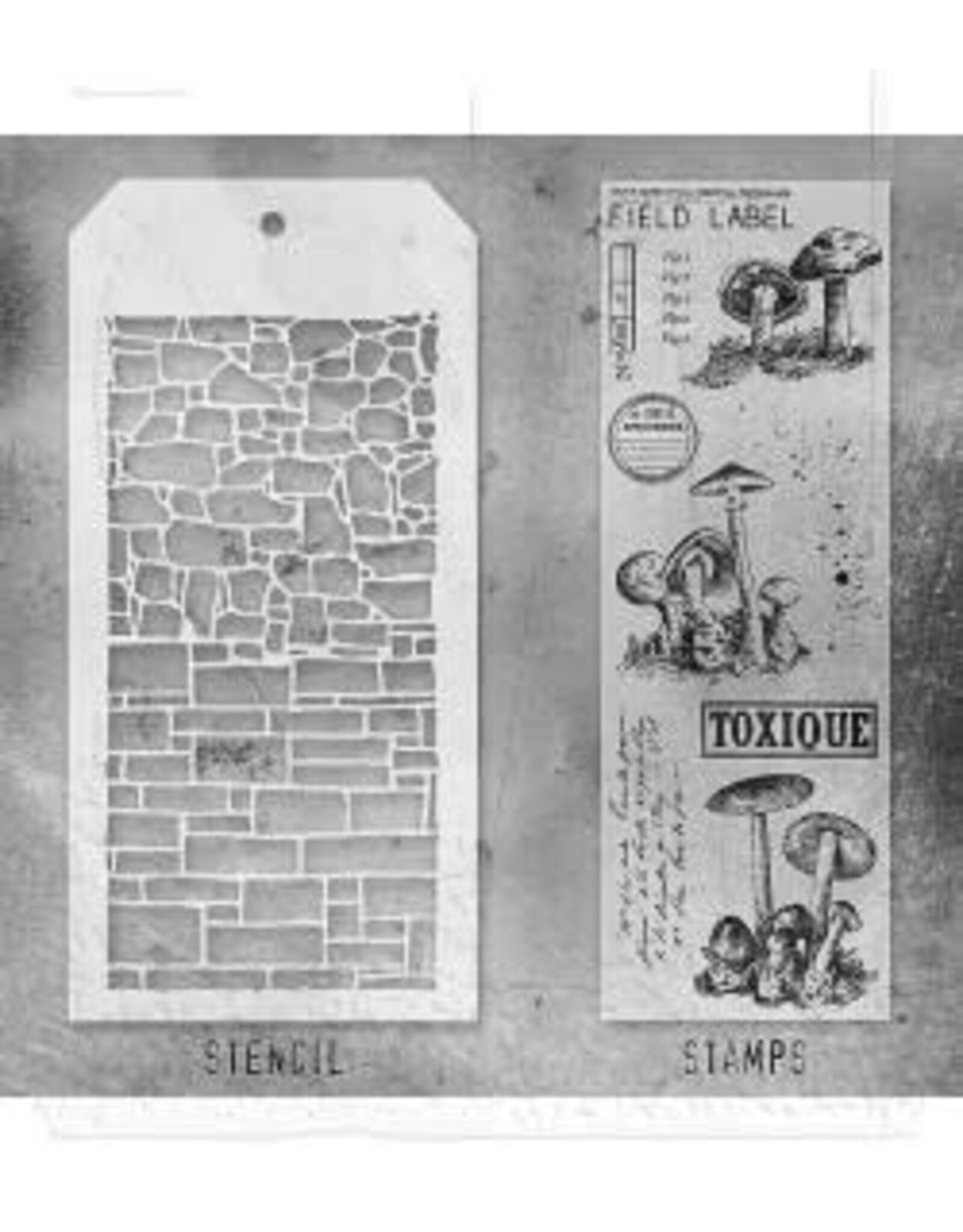 STAMPERS ANONYMOUS STAMPERS ANONYMOUS TIM HOLTZ TINY TOADSTOOLS MIXED MEDIA CLEAR STAMP SET & STENCIL