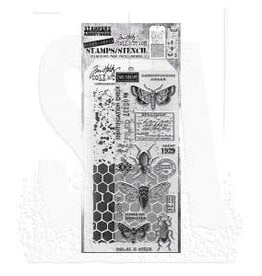 STAMPERS ANONYMOUS STAMPERS ANONYMOUS TIM HOLTZ ENTOMOLOGY MIXED MEDIA CLEAR STAMP SET & STENCIL