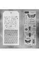 STAMPERS ANONYMOUS STAMPERS ANONYMOUS TIM HOLTZ ENTOMOLOGY MIXED MEDIA CLEAR STAMP SET & STENCIL