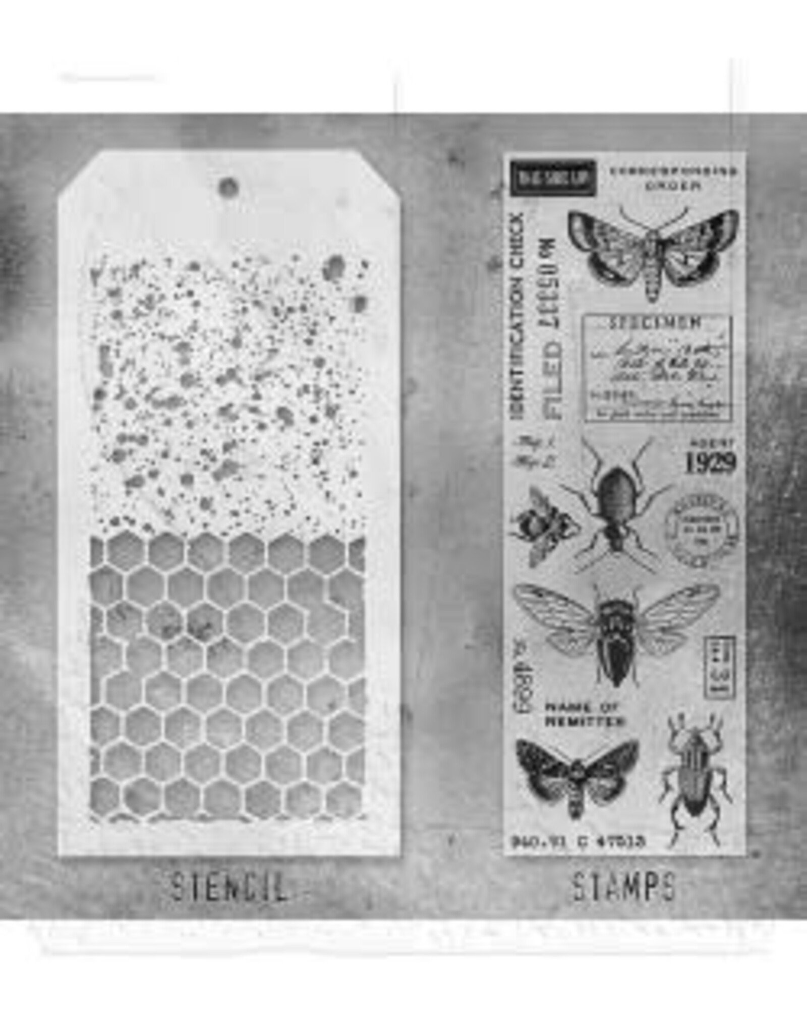 STAMPERS ANONYMOUS STAMPERS ANONYMOUS TIM HOLTZ ENTOMOLOGY MIXED MEDIA CLEAR STAMP SET & STENCIL