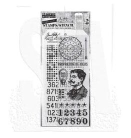 STAMPERS ANONYMOUS STAMPERS ANONYMOUS TIM HOLTZ NOBLE GENT MIXED MEDIA CLEAR STAMP SET & STENCIL