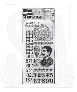 STAMPERS ANONYMOUS STAMPERS ANONYMOUS TIM HOLTZ NOBLE GENT MIXED MEDIA CLEAR STAMP SET & STENCIL
