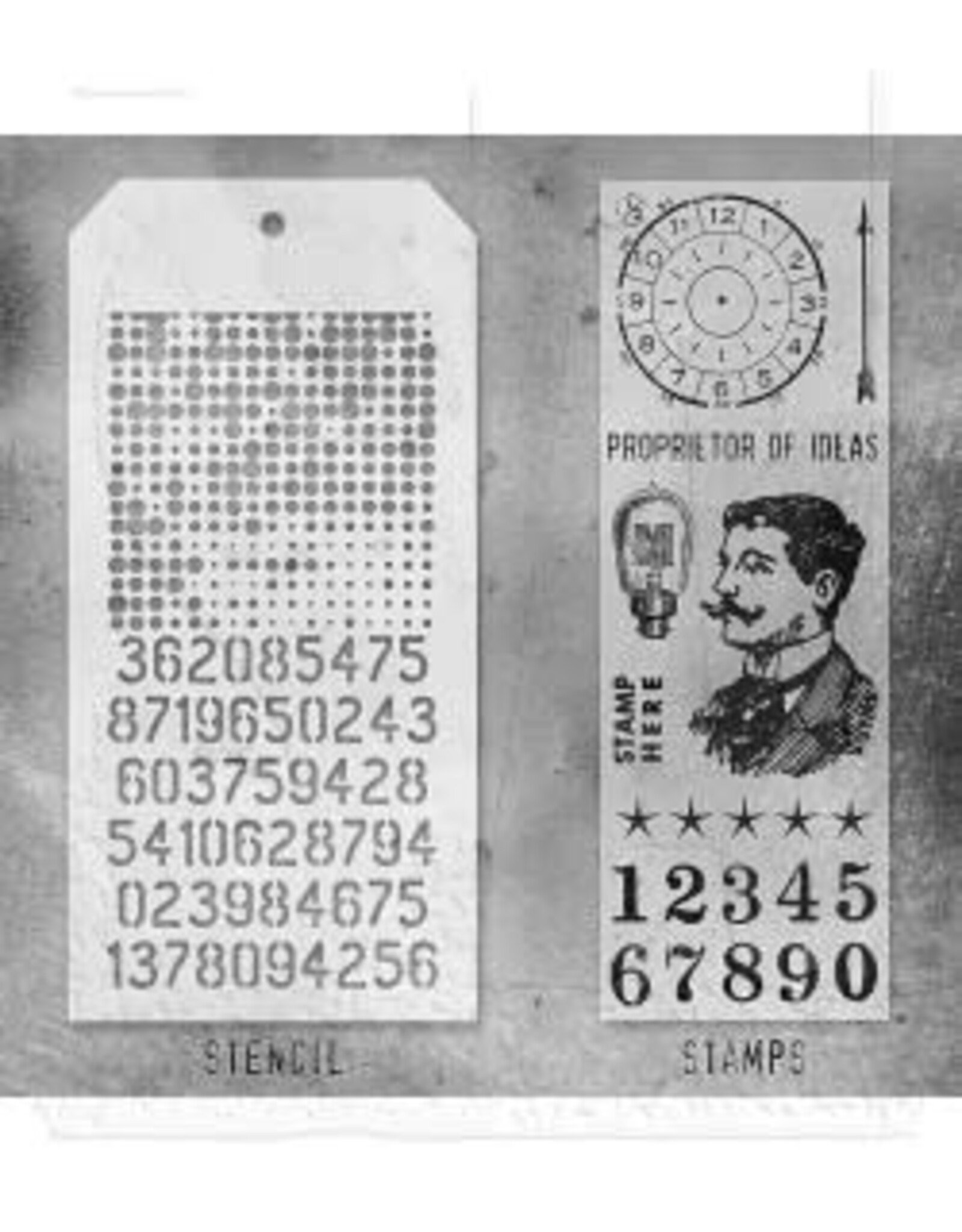 STAMPERS ANONYMOUS STAMPERS ANONYMOUS TIM HOLTZ NOBLE GENT MIXED MEDIA CLEAR STAMP SET & STENCIL