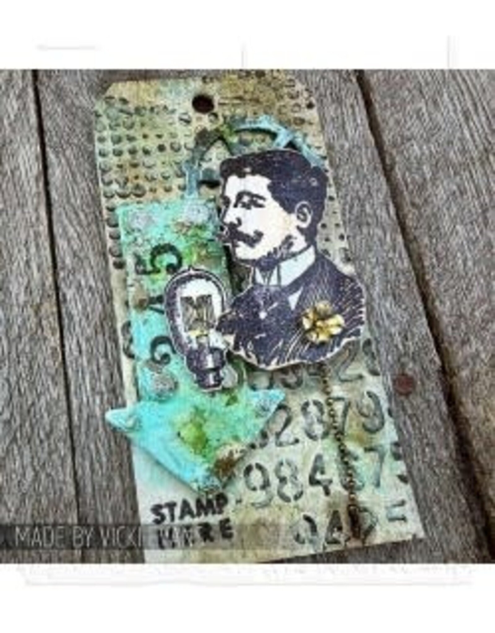 STAMPERS ANONYMOUS STAMPERS ANONYMOUS TIM HOLTZ NOBLE GENT MIXED MEDIA CLEAR STAMP SET & STENCIL