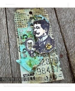 STAMPERS ANONYMOUS STAMPERS ANONYMOUS TIM HOLTZ NOBLE GENT MIXED MEDIA CLEAR STAMP SET & STENCIL