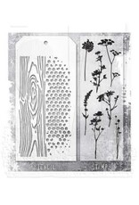 STAMPERS ANONYMOUS STAMPERS ANONYMOUS TIM HOLTZ WILDFLOWER SILHOUETTES MIXED MEDIA CLEAR STAMP SET & STENCIL
