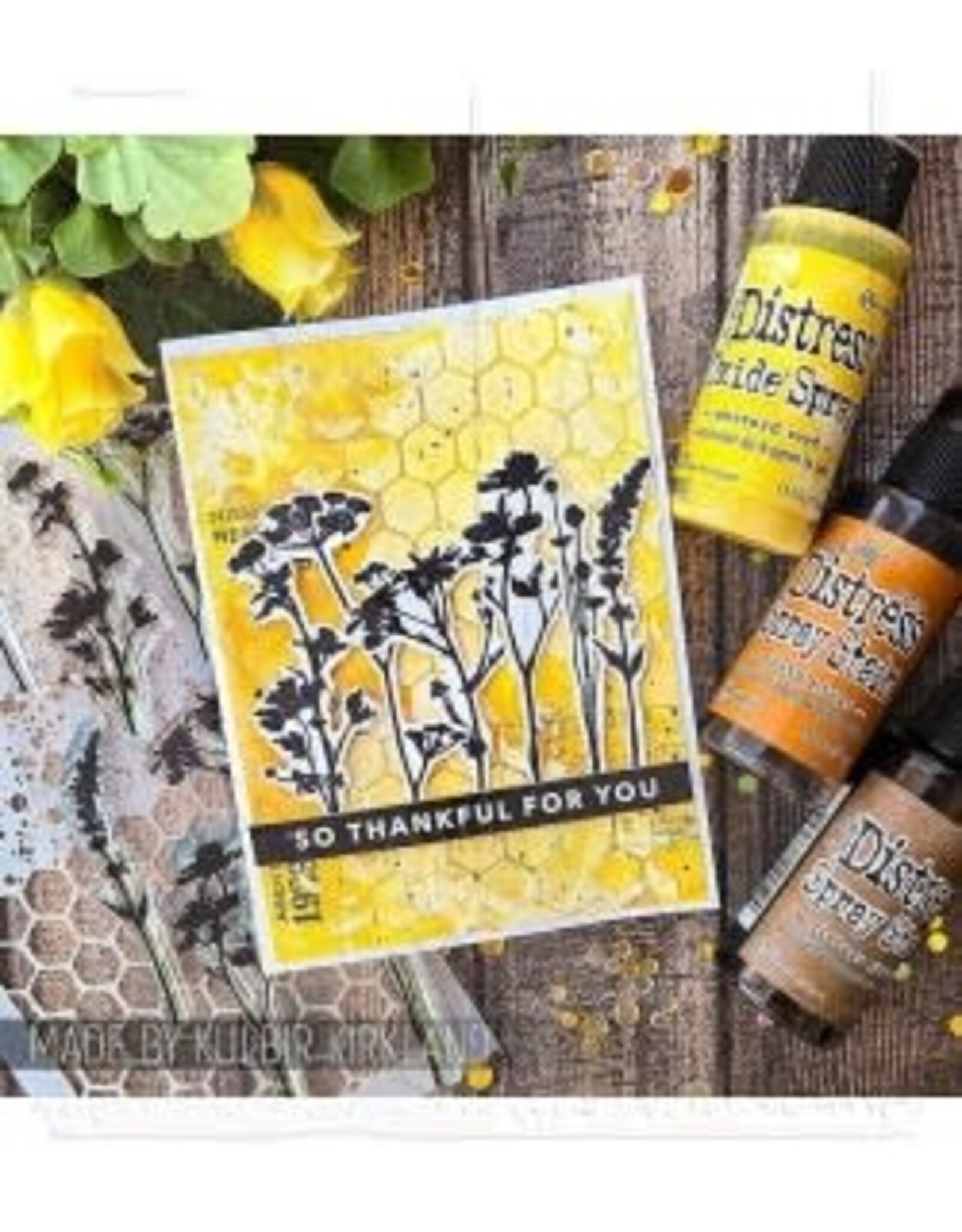 STAMPERS ANONYMOUS STAMPERS ANONYMOUS TIM HOLTZ WILDFLOWER SILHOUETTES MIXED MEDIA CLEAR STAMP SET & STENCIL