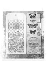 STAMPERS ANONYMOUS STAMPERS ANONYMOUS TIM HOLTZ PAPILLION MIXED MEDIA CLEAR STAMP SET & STENCIL