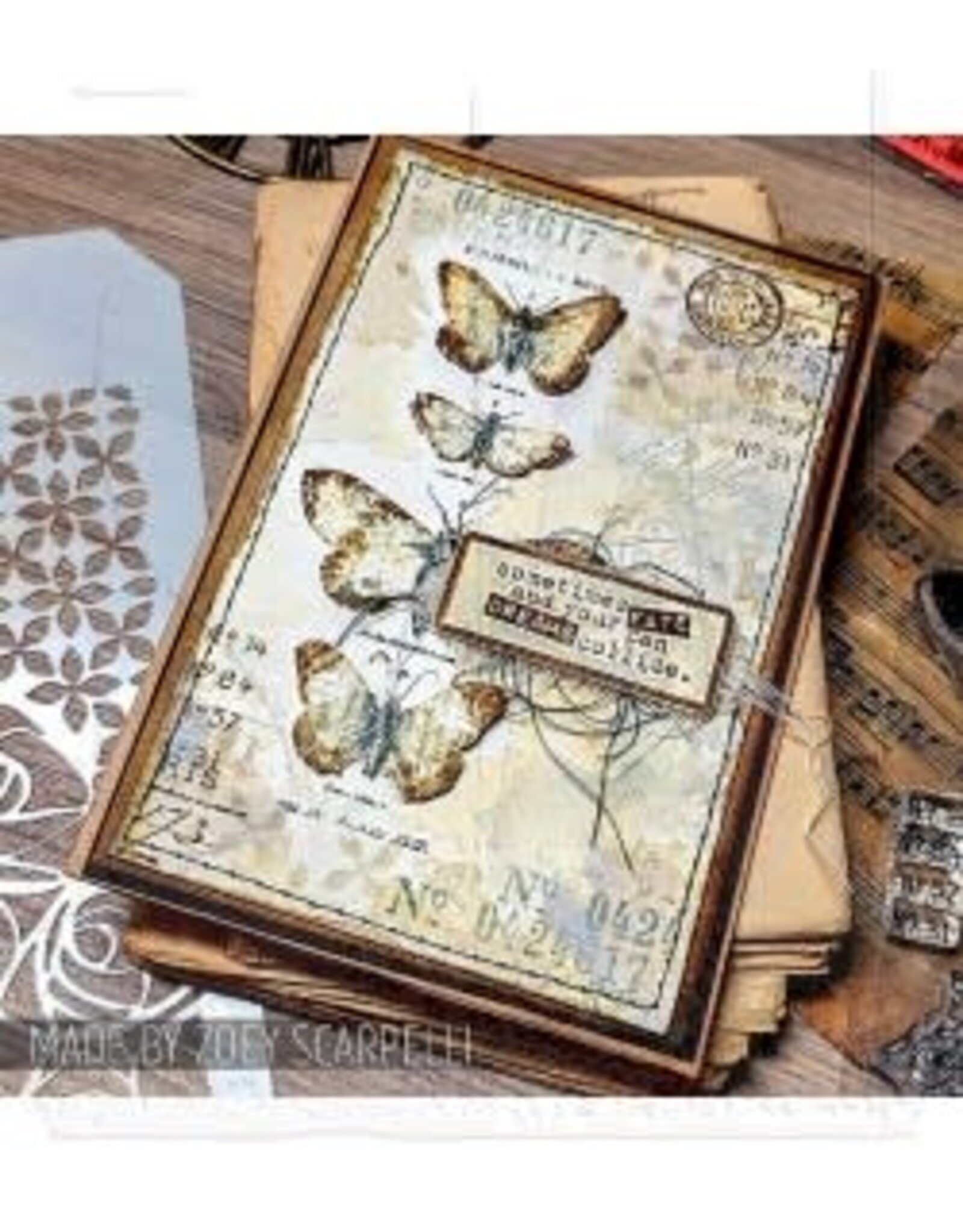 STAMPERS ANONYMOUS STAMPERS ANONYMOUS TIM HOLTZ PAPILLION MIXED MEDIA CLEAR STAMP SET & STENCIL