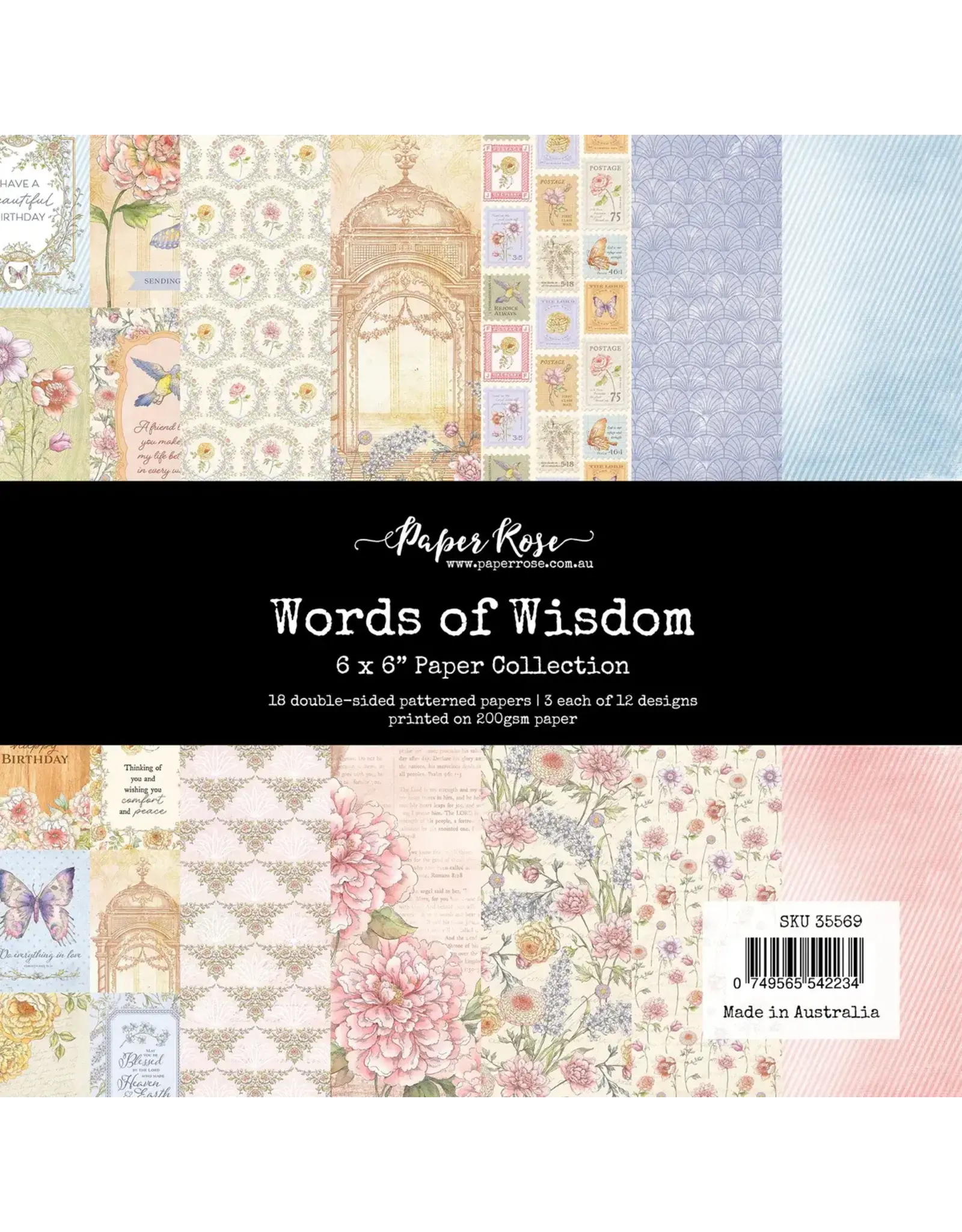 PAPER ROSE PAPER ROSE WORDS OF WISDOM 6x6 PAPER COLLECTION