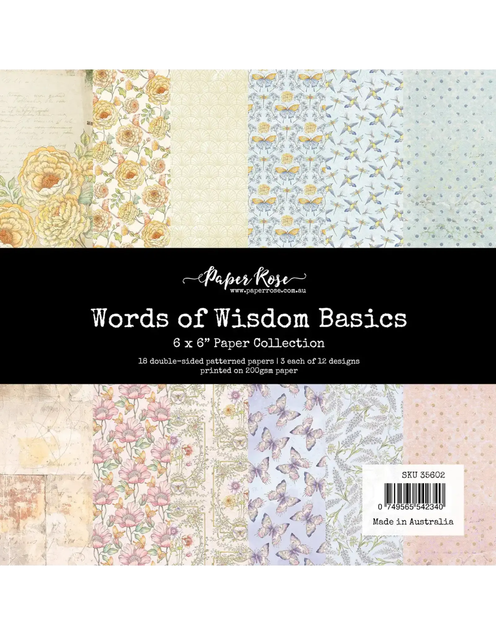PAPER ROSE PAPER ROSE WORDS OF WISDOM BASICS 6x6 PAPER COLLECTION