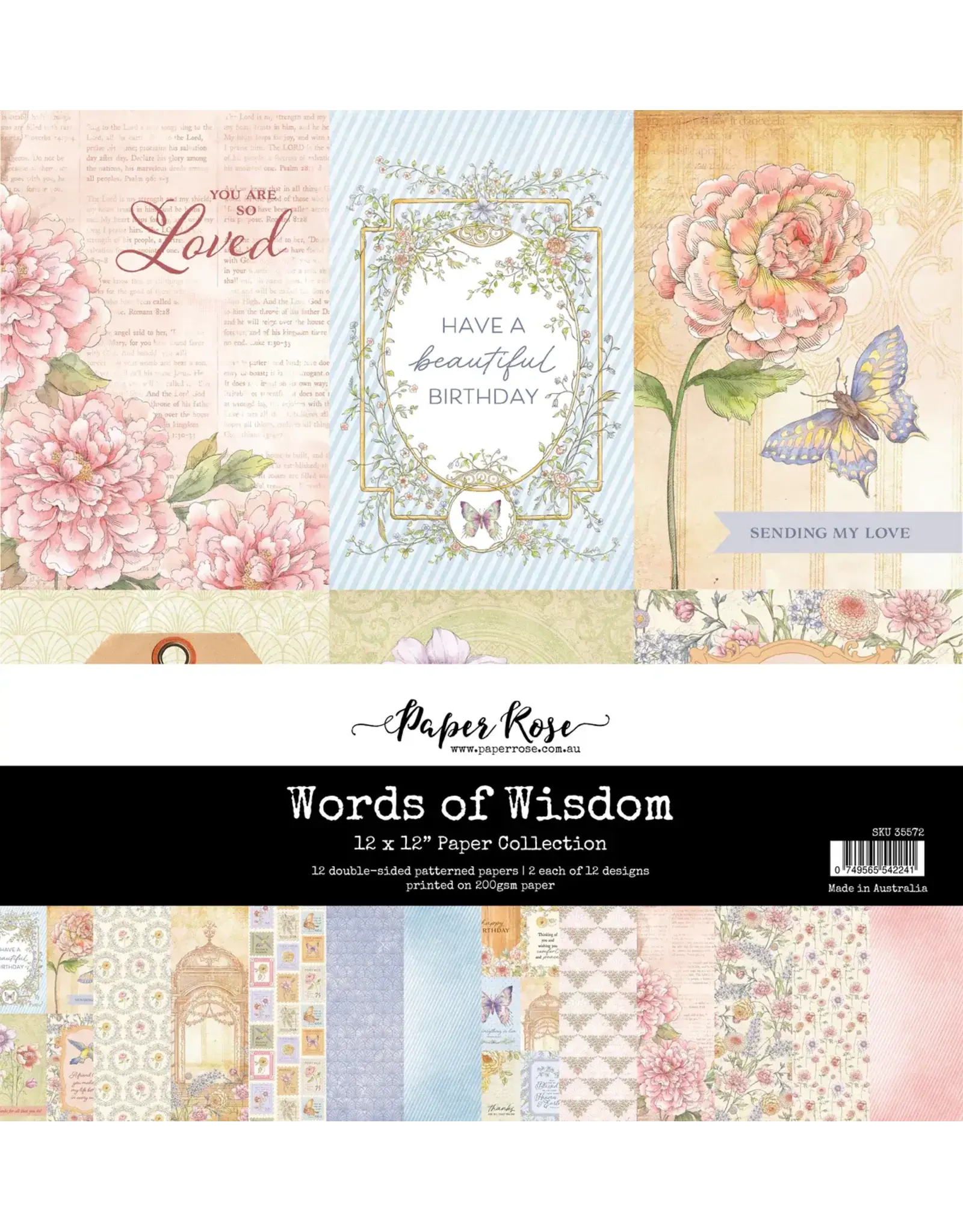 PAPER ROSE PAPER ROSE WORDS OF WISDOM 12x12 PAPER COLLECTION