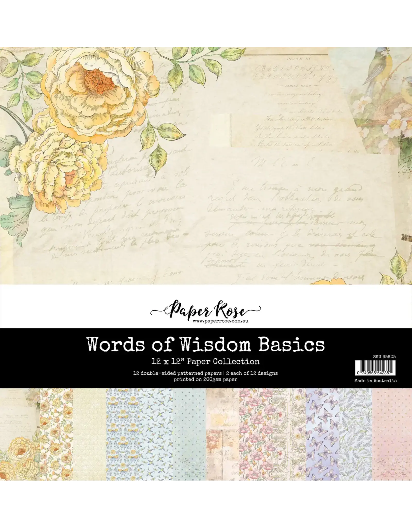 PAPER ROSE PAPER ROSE WORDS OF WISDOM BASICS 12x12 PAPER COLLECTION