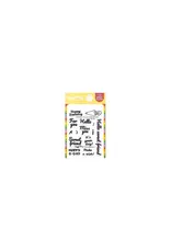 WAFFLE FLOWER WAFFLE FLOWER POSTAGE COLLAGE PIPED LETTERS CLEAR STAMP SET