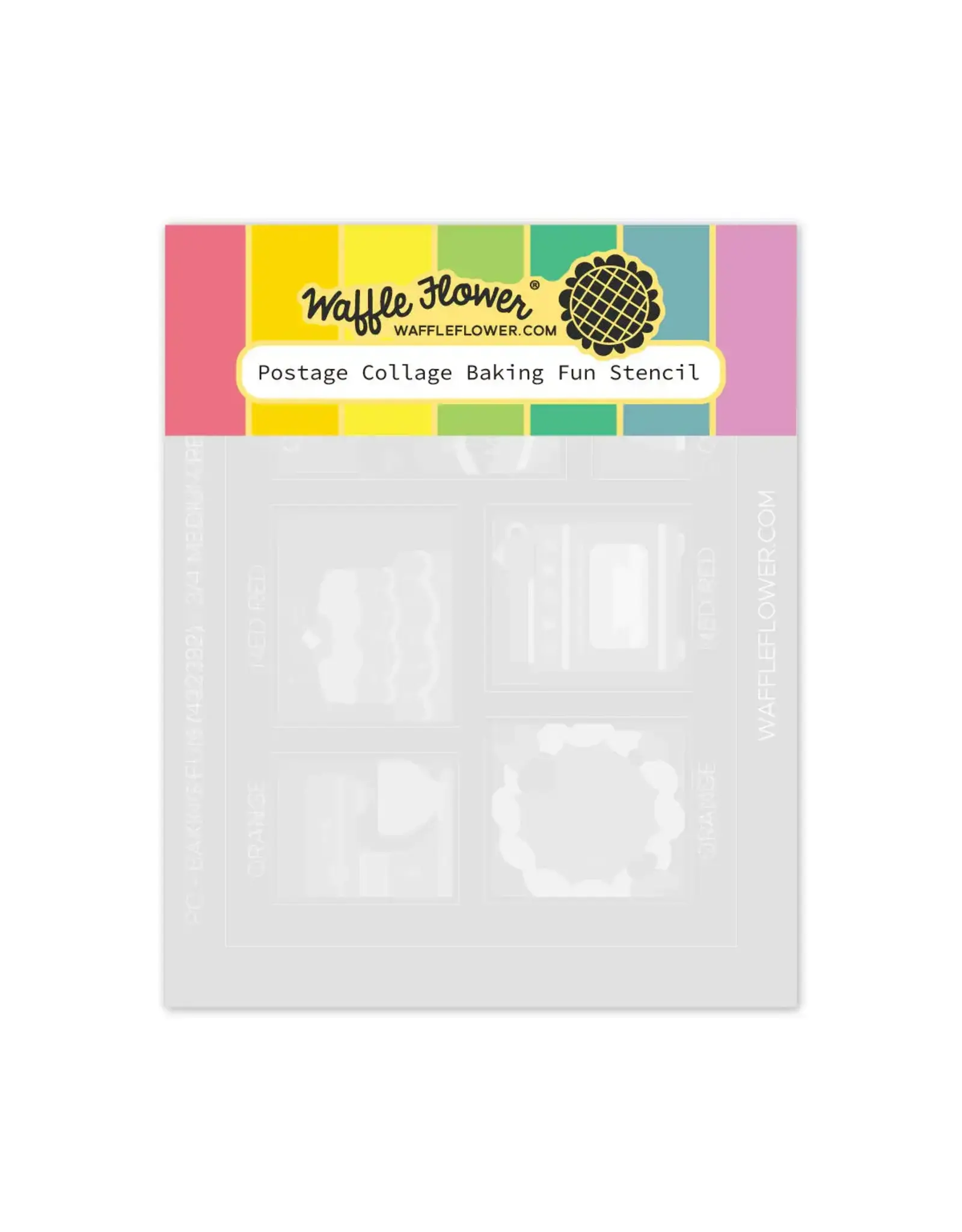 WAFFLE FLOWER WAFFLE FLOWER POSTAGE COLLAGE BAKING FUN STENCIL SET