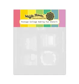 WAFFLE FLOWER WAFFLE FLOWER POSTAGE COLLAGE BAKING FUN STENCIL SET