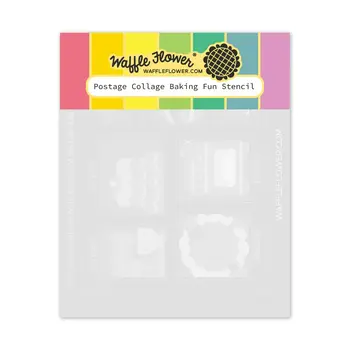 WAFFLE FLOWER WAFFLE FLOWER POSTAGE COLLAGE BAKING FUN STENCIL SET
