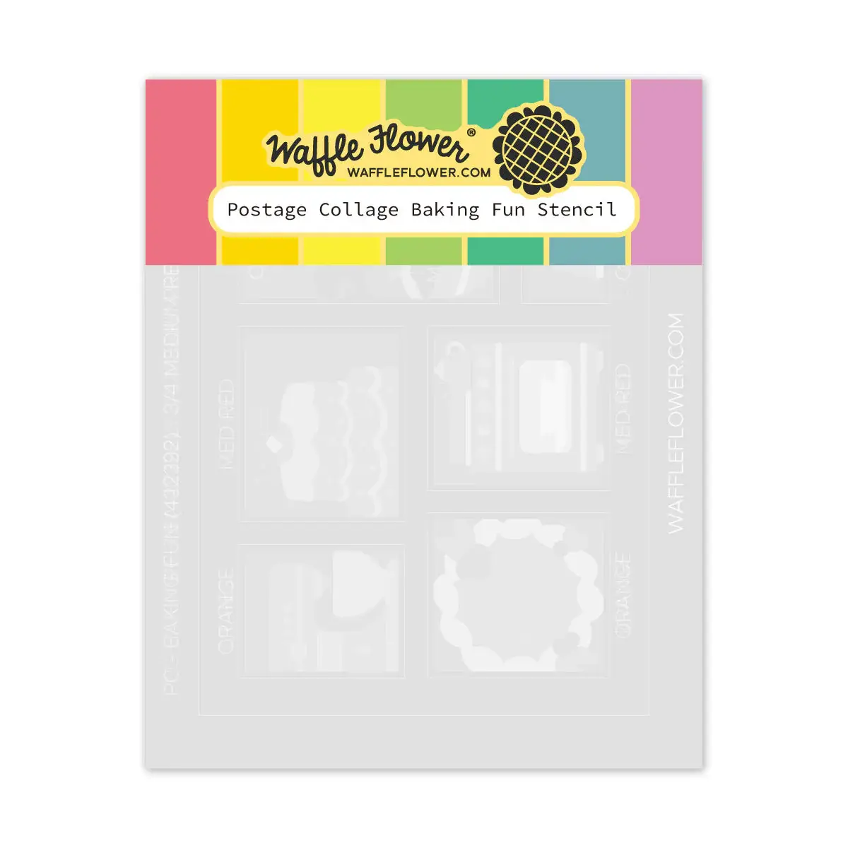 WAFFLE FLOWER WAFFLE FLOWER POSTAGE COLLAGE BAKING FUN STENCIL SET