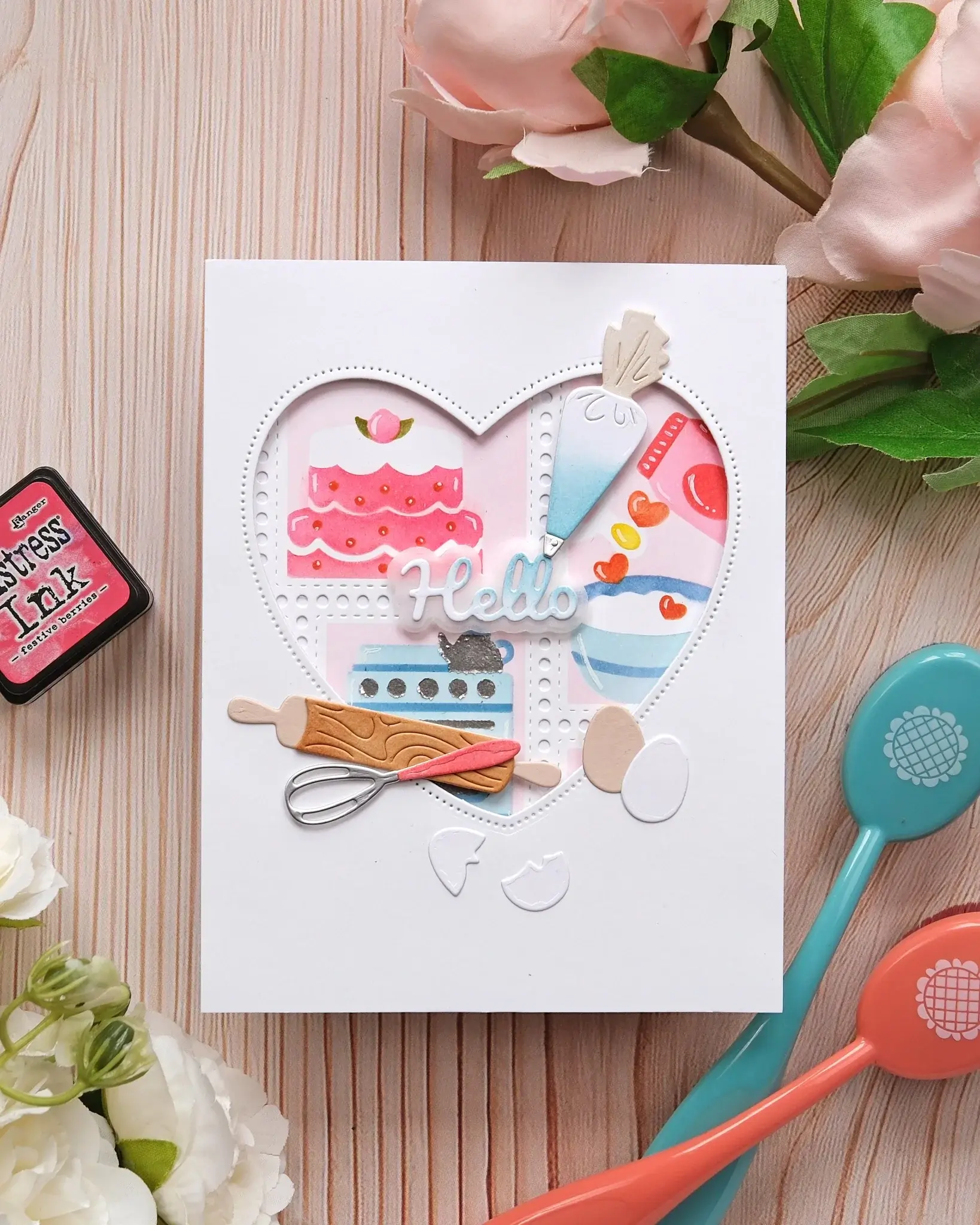 WAFFLE FLOWER WAFFLE FLOWER POSTAGE COLLAGE BAKING FUN STENCIL SET