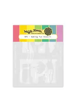 WAFFLE FLOWER WAFFLE FLOWER NESTING POSTAGE COLLAGE BAKING FUN STENCIL SET