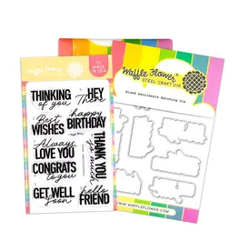 WAFFLE FLOWER WAFFLE FLOWER MIXED SENTIMENTS CLEAR STAMP SET AND DIE COMBO