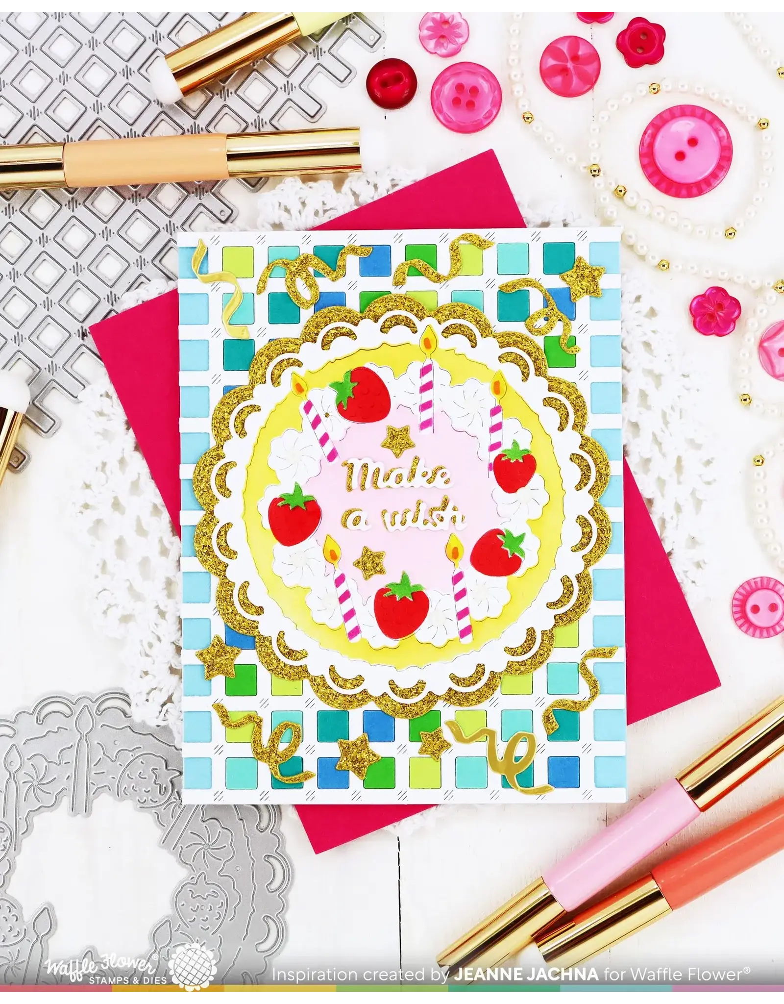 WAFFLE FLOWER WAFFLE FLOWER CAKE FOCAL DIE-N-STENCIL