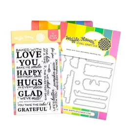 WAFFLE FLOWER WAFFLE FLOWER BAKED WITH LOVE SENTIMENTS CLEAR STAMP SET AND DIE COMBO
